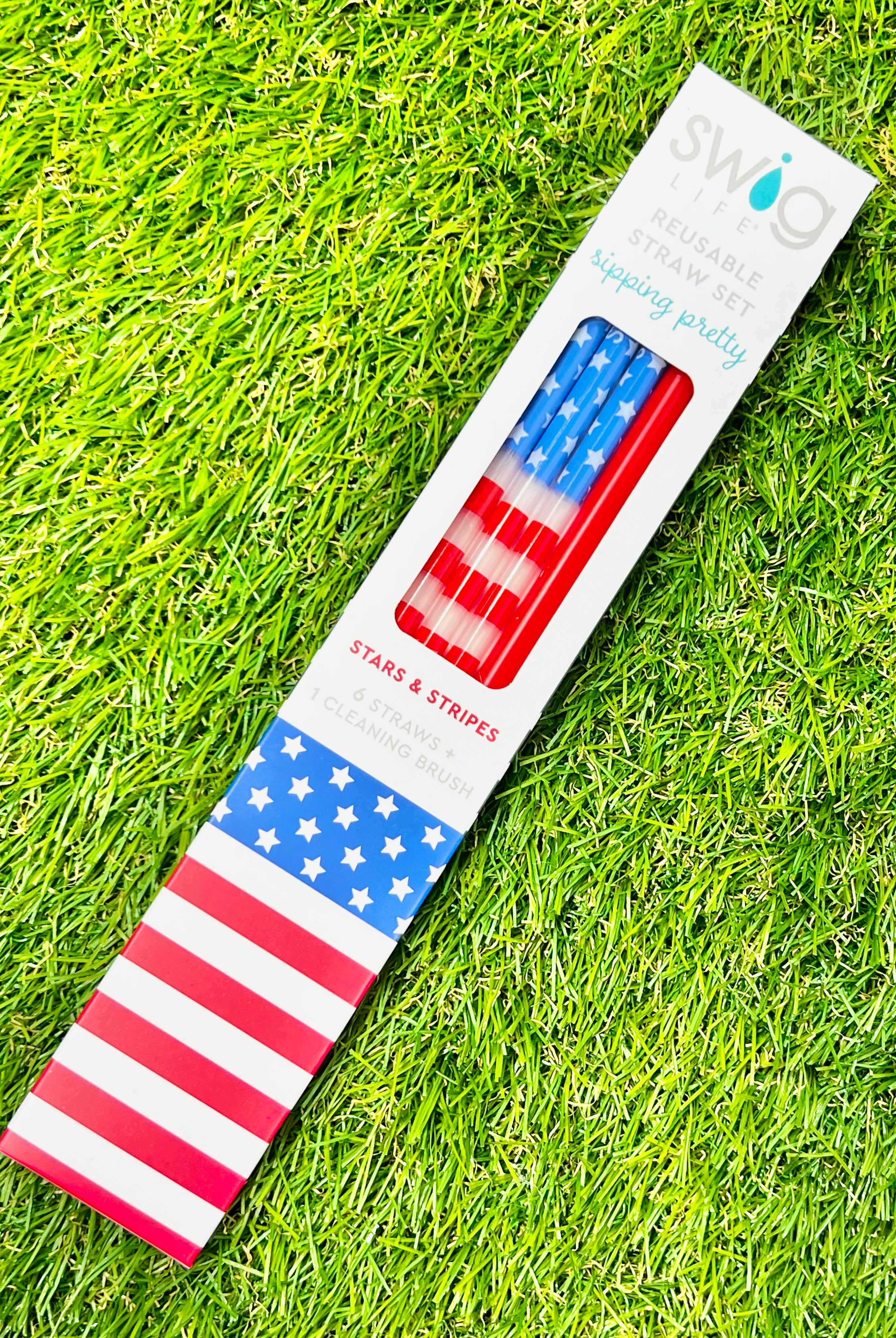 Stars & Stripes Reusable Straw Set-340 Other Accessories-Swig-Heathered Boho Boutique, Women's Fashion and Accessories in Palmetto, FL