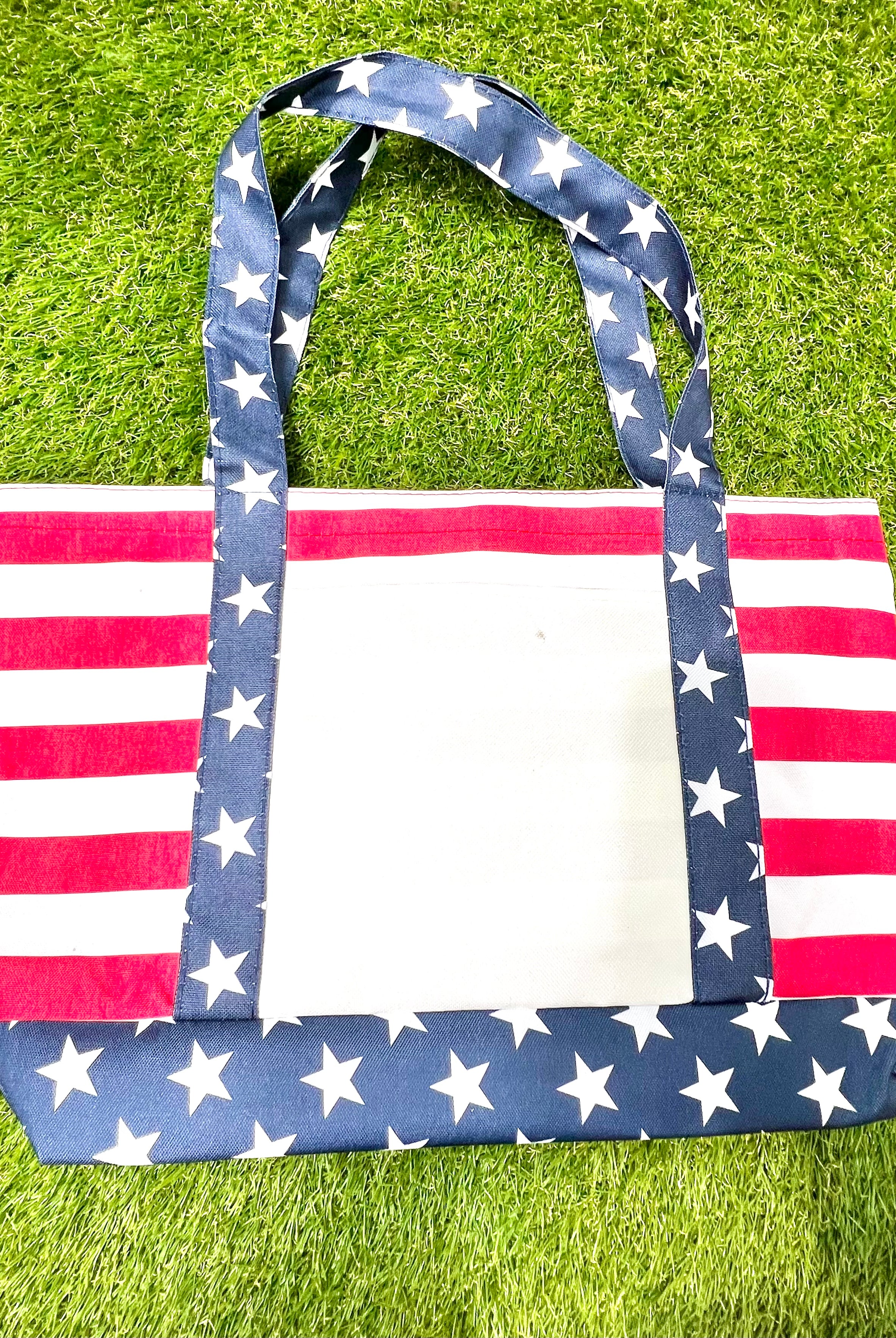 Stars & Stripes Tote-320 Bags-Heathered Boho-Heathered Boho Boutique, Women's Fashion and Accessories in Palmetto, FL