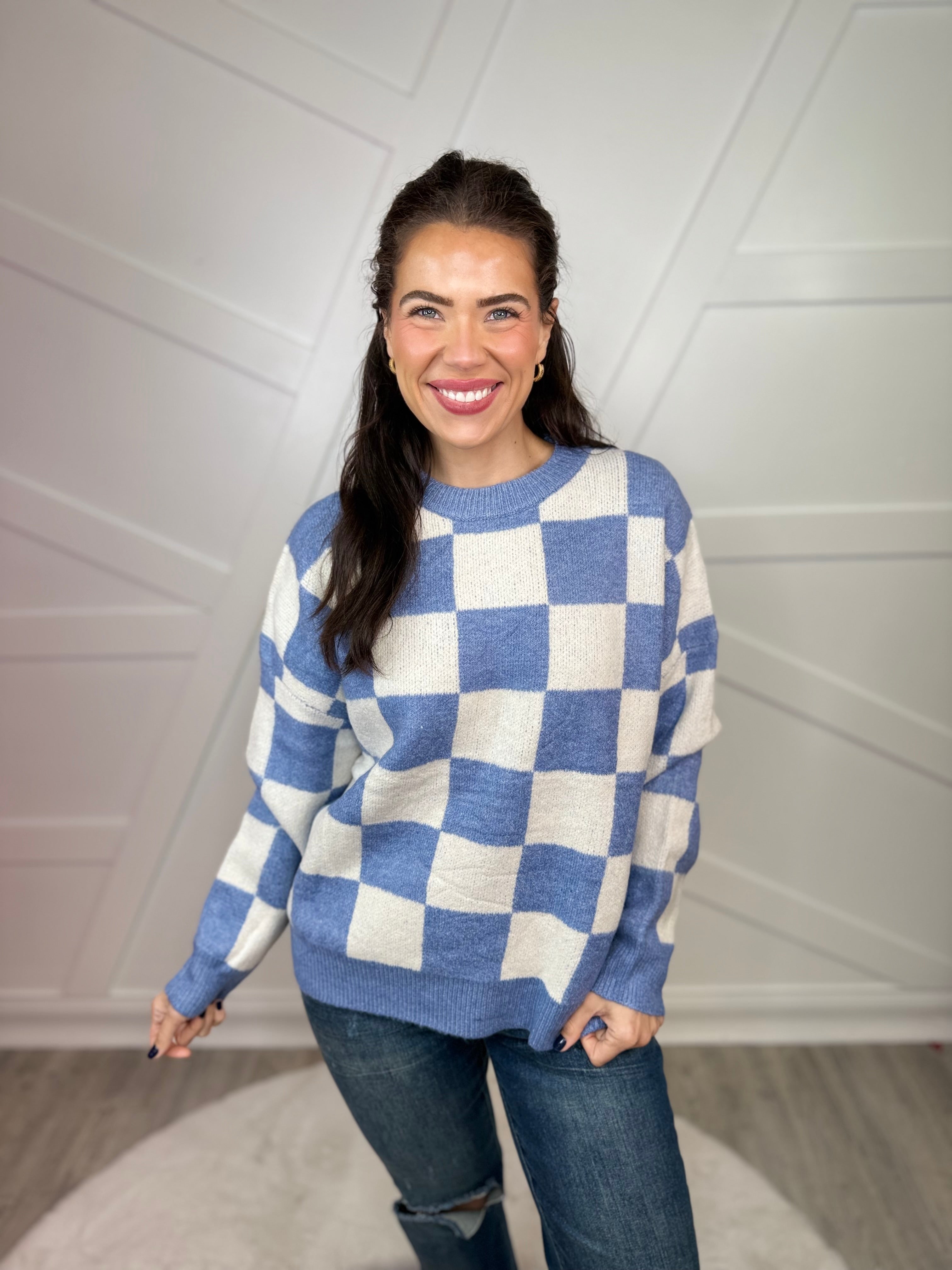 Chess Not Checkers Sweater-125 SWEATER-Miracle-Heathered Boho Boutique, Women's Fashion and Accessories in Palmetto, FL