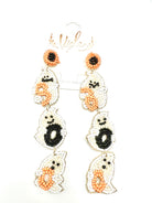 RESTOCK: Seed Bead Halloween 3 Tier Ghost Earrings-310 Jewelry-Joia Trading-Heathered Boho Boutique, Women's Fashion and Accessories in Palmetto, FL