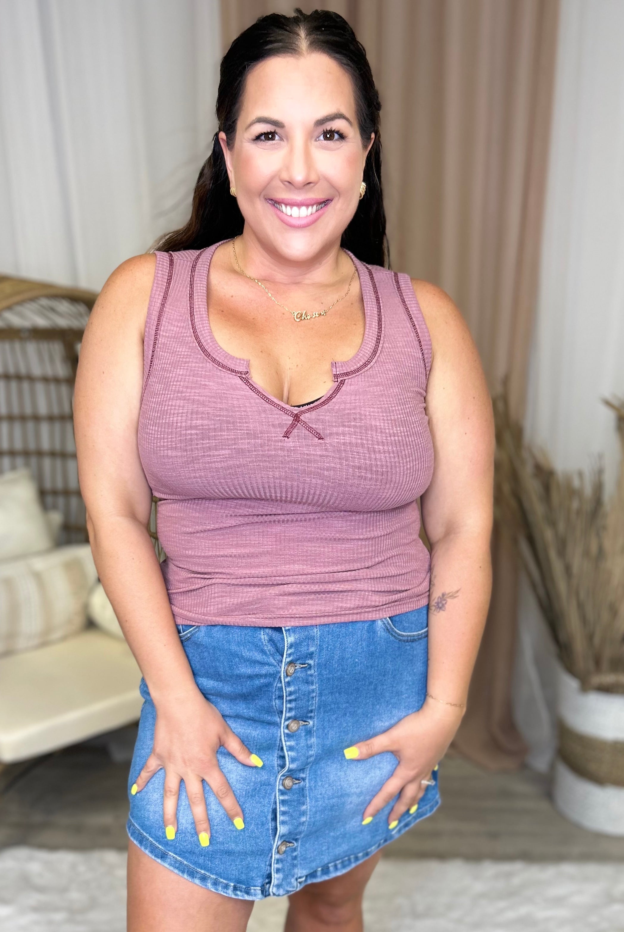 Always in Style Tank Top-100 Tank/Crop Tops-P.S. Kate-Heathered Boho Boutique, Women's Fashion and Accessories in Palmetto, FL