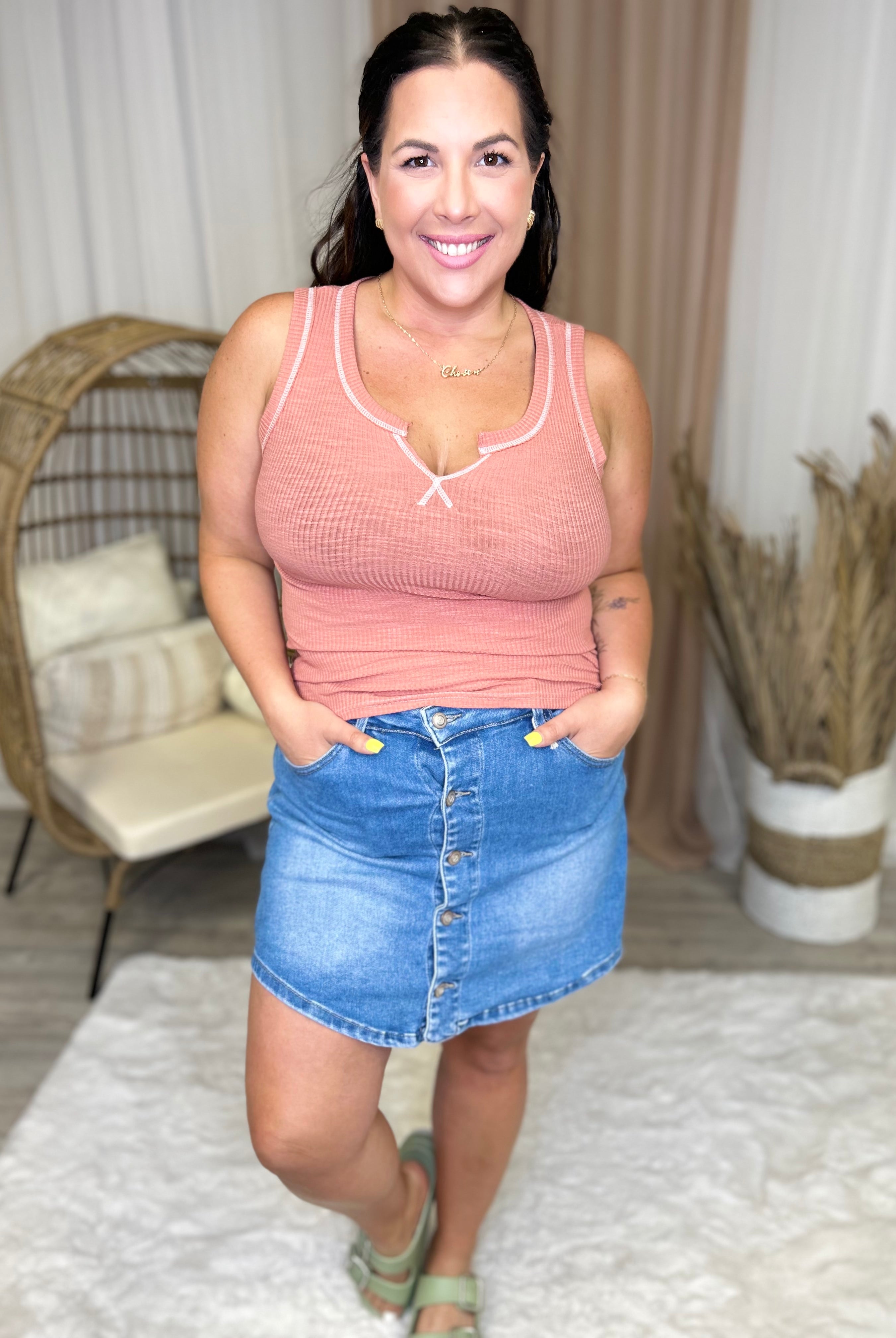 Always in Style Tank Top-100 Tank/Crop Tops-P.S. Kate-Heathered Boho Boutique, Women's Fashion and Accessories in Palmetto, FL