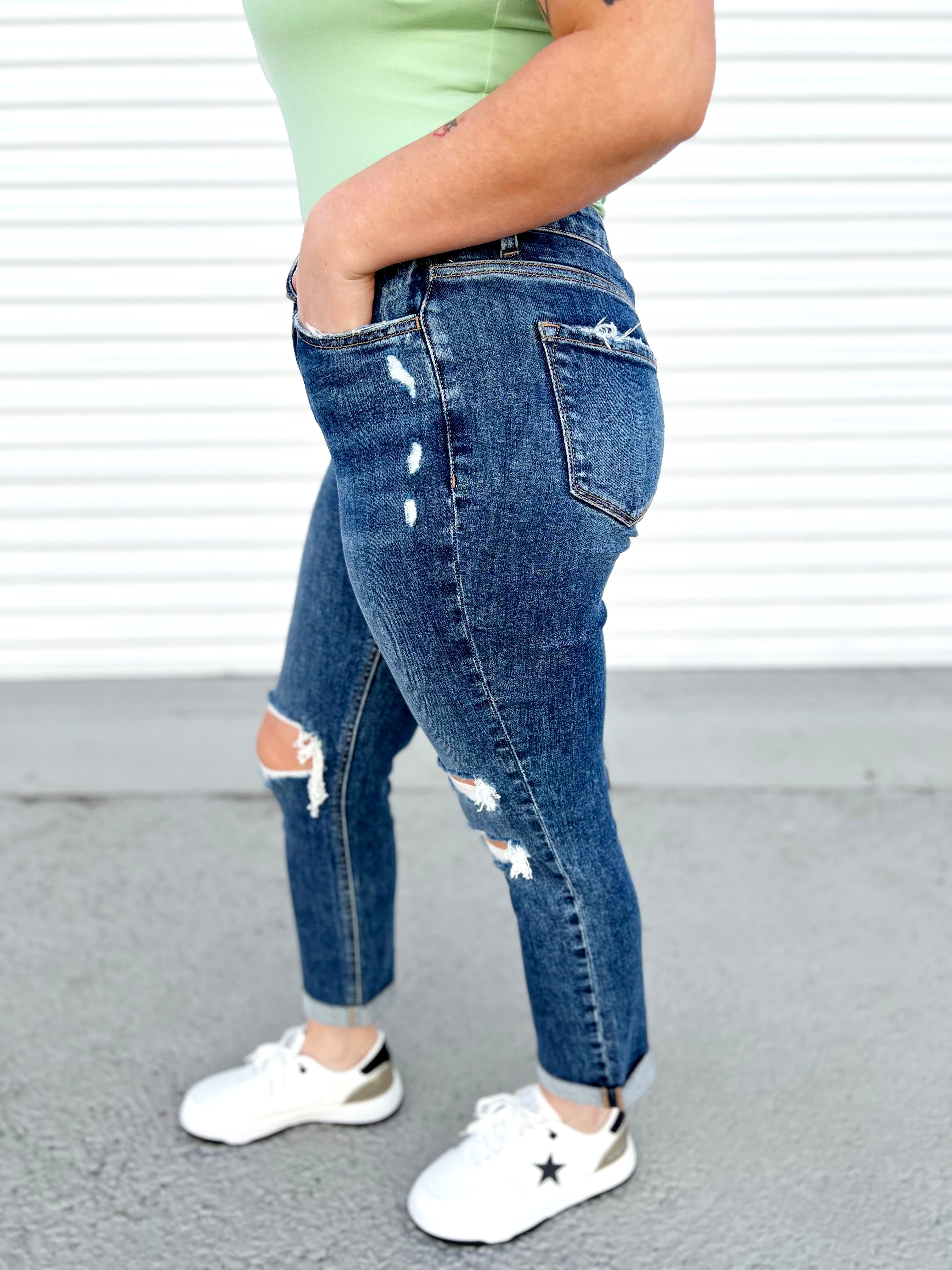 Lucky Chance Boyfriend Jeans by Lovervet-190 Jeans-Vervet-Heathered Boho Boutique, Women's Fashion and Accessories in Palmetto, FL