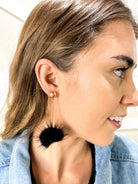 Dylan Faux Mink Pompon Drop Earrings-310 Jewelry-Canvas-Heathered Boho Boutique, Women's Fashion and Accessories in Palmetto, FL