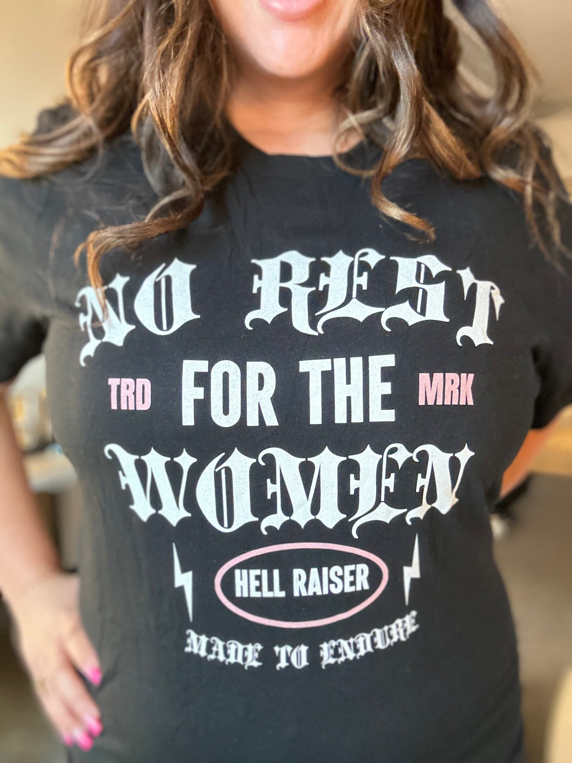 No Rest for the Women Graphic Tee-130 Graphic Tees-Heathered Boho-Heathered Boho Boutique, Women's Fashion and Accessories in Palmetto, FL
