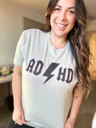 ADHD Graphic Tee-130 Graphic Tees-Heathered Boho-Heathered Boho Boutique, Women's Fashion and Accessories in Palmetto, FL