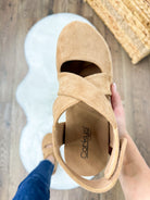 Case Closed Wedges - Camel Faux Suede-350 Shoes-Corkys-Heathered Boho Boutique, Women's Fashion and Accessories in Palmetto, FL