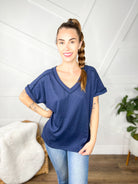 Lucy Waffle Knit Top-110 Short Sleeve Top-Southern Grace-Heathered Boho Boutique, Women's Fashion and Accessories in Palmetto, FL