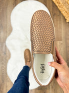 I'm Weaving Slip Ons - Bronze-350 Shoes-Corkys-Heathered Boho Boutique, Women's Fashion and Accessories in Palmetto, FL