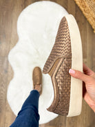 I'm Weaving Slip Ons - Bronze-350 Shoes-Corkys-Heathered Boho Boutique, Women's Fashion and Accessories in Palmetto, FL