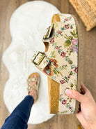 Wanna Be Platform Sandals - Sand Brocade Floral-350 Shoes-Corkys-Heathered Boho Boutique, Women's Fashion and Accessories in Palmetto, FL