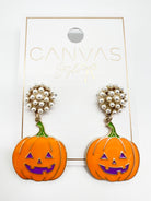 Halloween Enamel Jack O'Lantern Earrings-310 Jewelry-Canvas-Heathered Boho Boutique, Women's Fashion and Accessories in Palmetto, FL