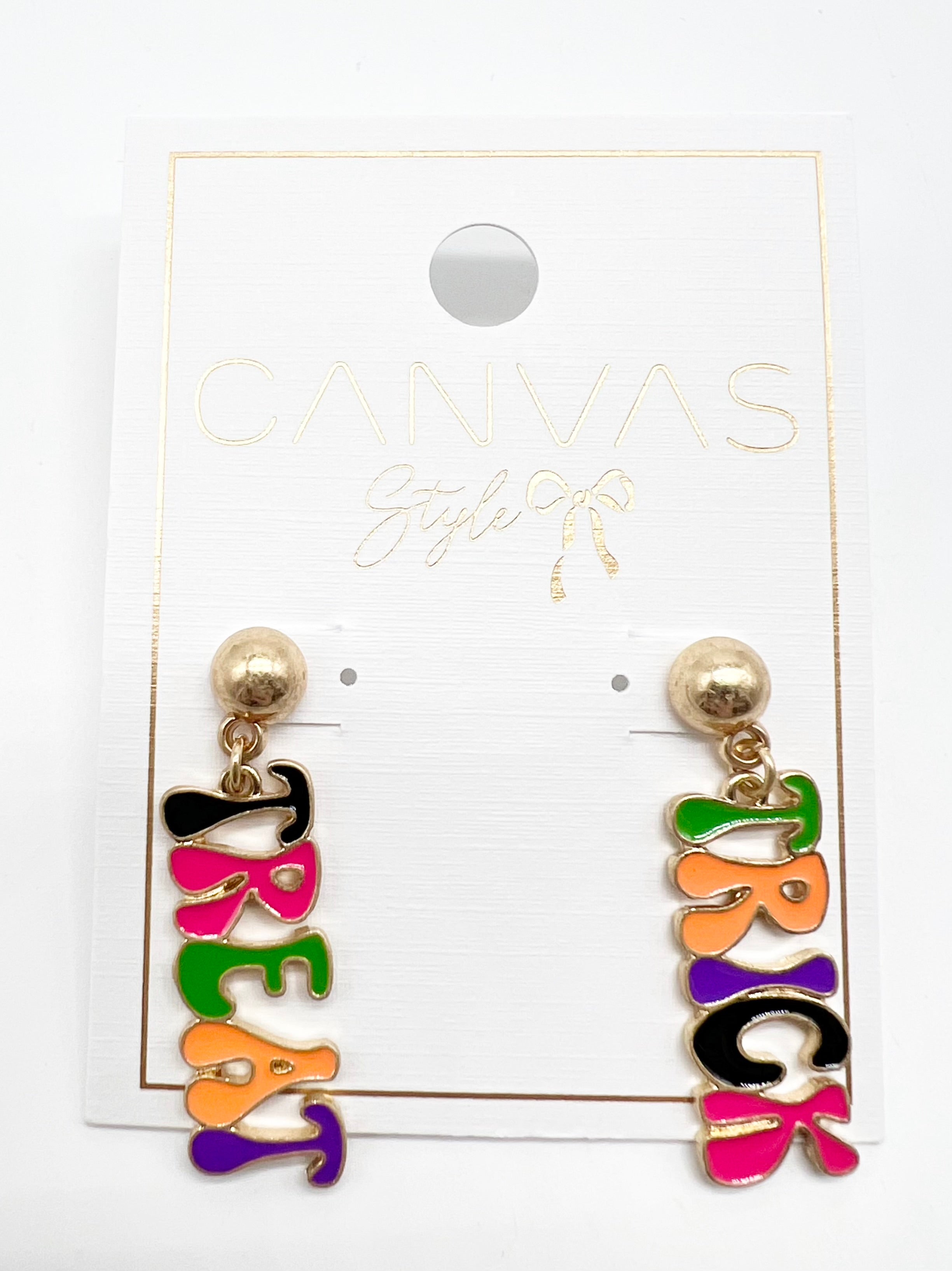 Trick or Treat Halloween Enamel Earrings-310 Jewelry-Canvas-Heathered Boho Boutique, Women's Fashion and Accessories in Palmetto, FL