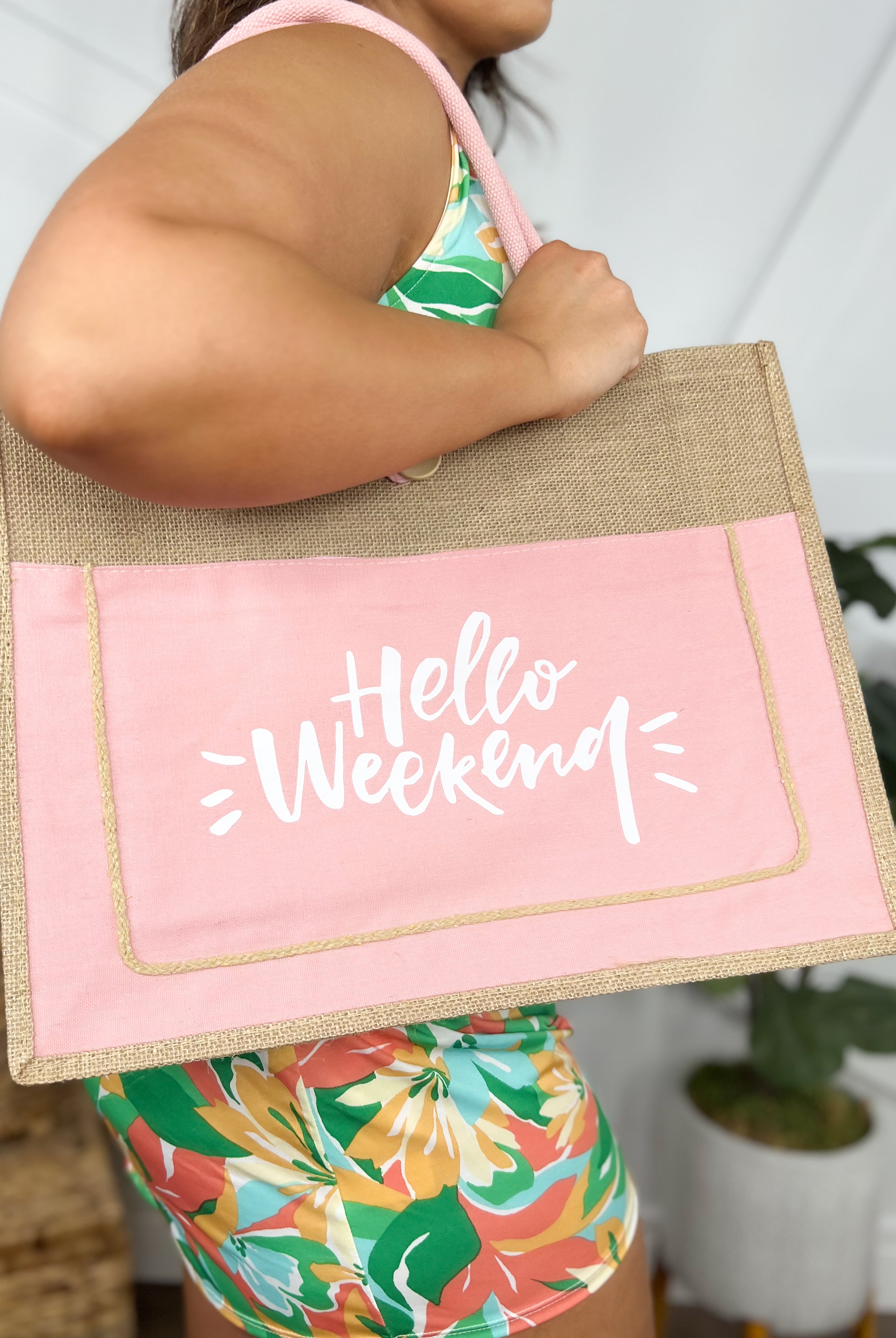 Hello Weekend Bag-320 Bags-Fame Accessories-Heathered Boho Boutique, Women's Fashion and Accessories in Palmetto, FL