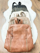 Raegan Double Zipper Backpack-320 Bags-Joy Susan-Heathered Boho Boutique, Women's Fashion and Accessories in Palmetto, FL