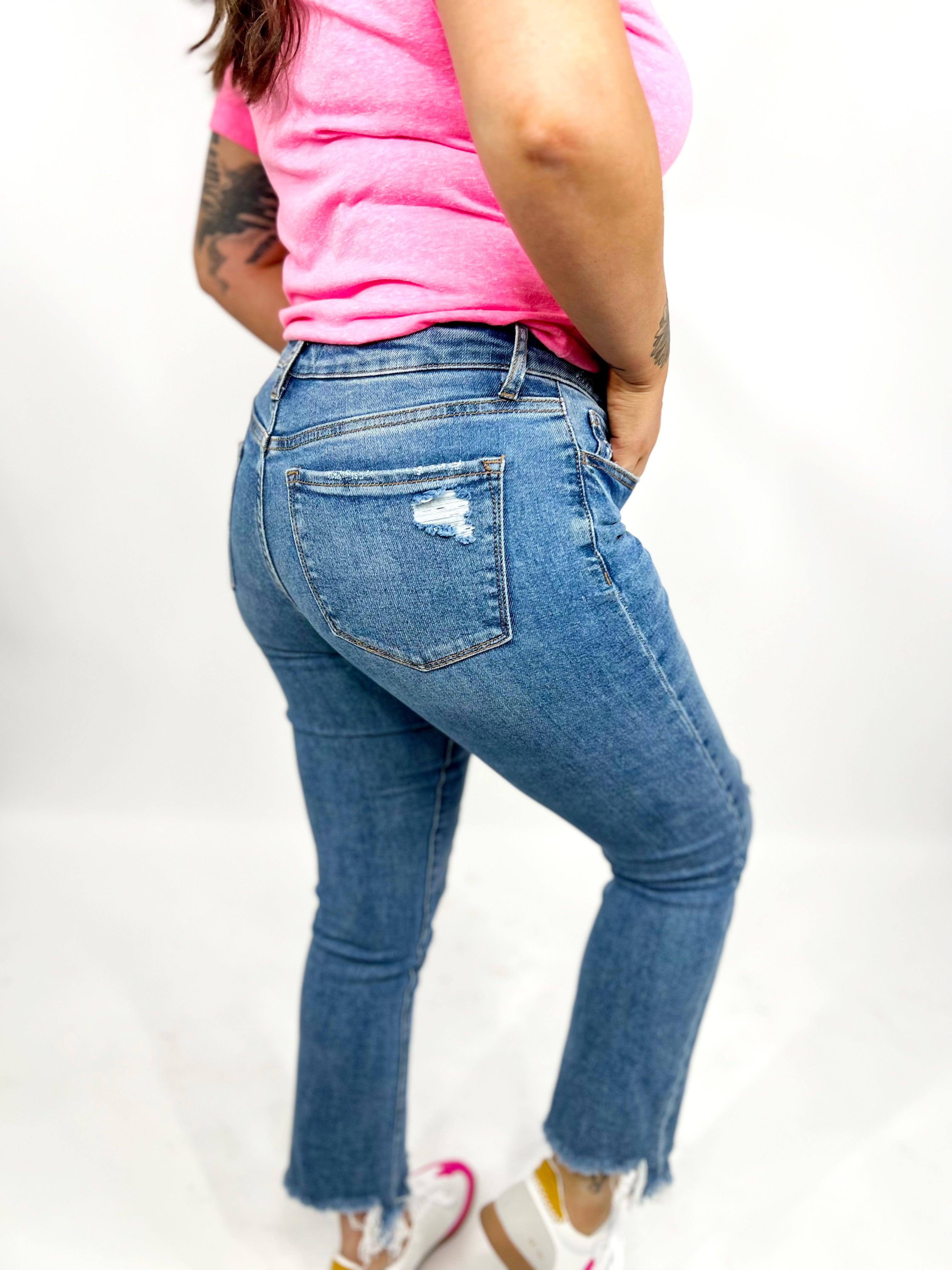 RESTOCK: Empathy Ankle Bootcut Jeans by Lovervet-190 Jeans-Vervet-Heathered Boho Boutique, Women's Fashion and Accessories in Palmetto, FL
