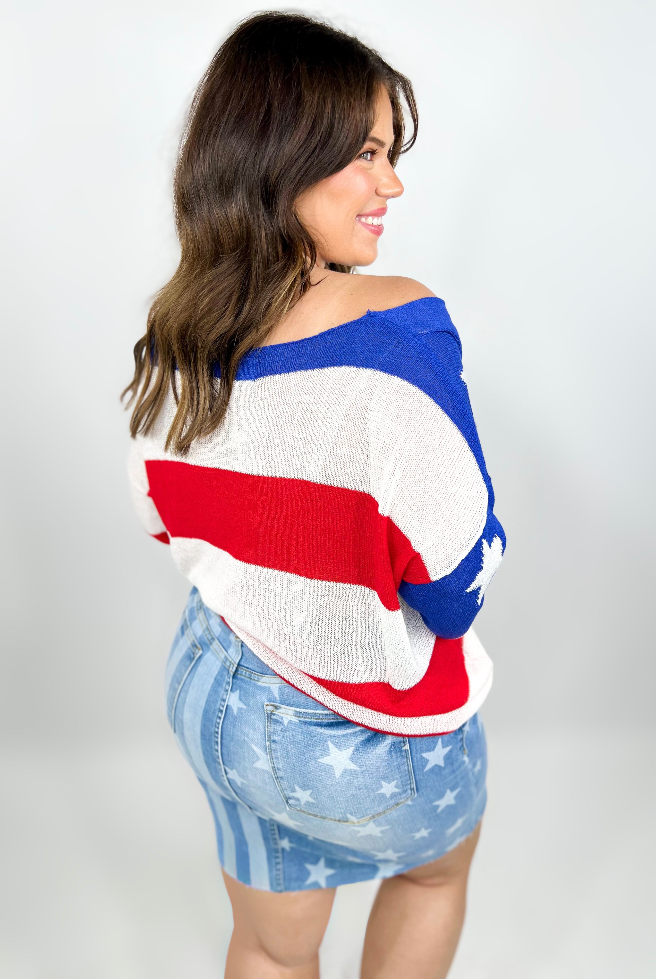 Patriotic Pride Top-120 Long Sleeve Tops-First Love-Heathered Boho Boutique, Women's Fashion and Accessories in Palmetto, FL