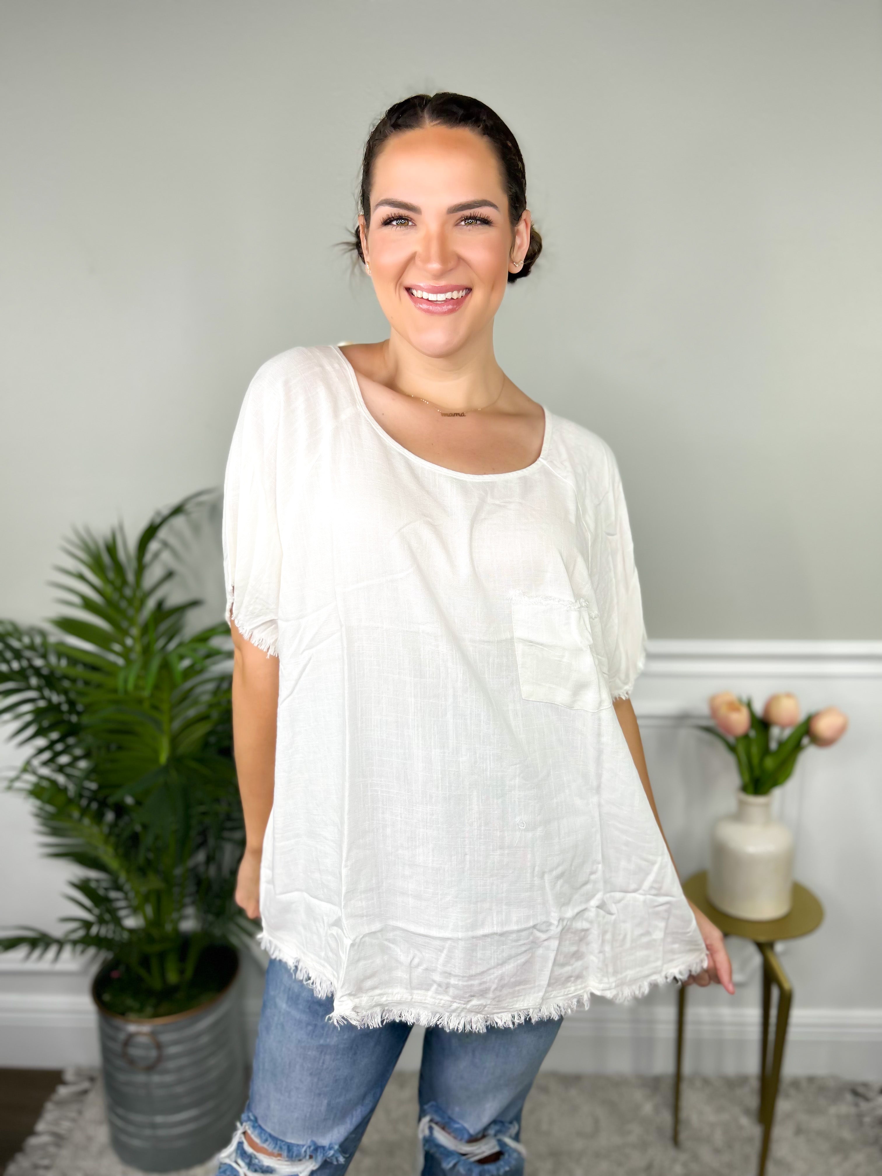 New Life Top-110 Short Sleeve Top-Umgee-Heathered Boho Boutique, Women's Fashion and Accessories in Palmetto, FL