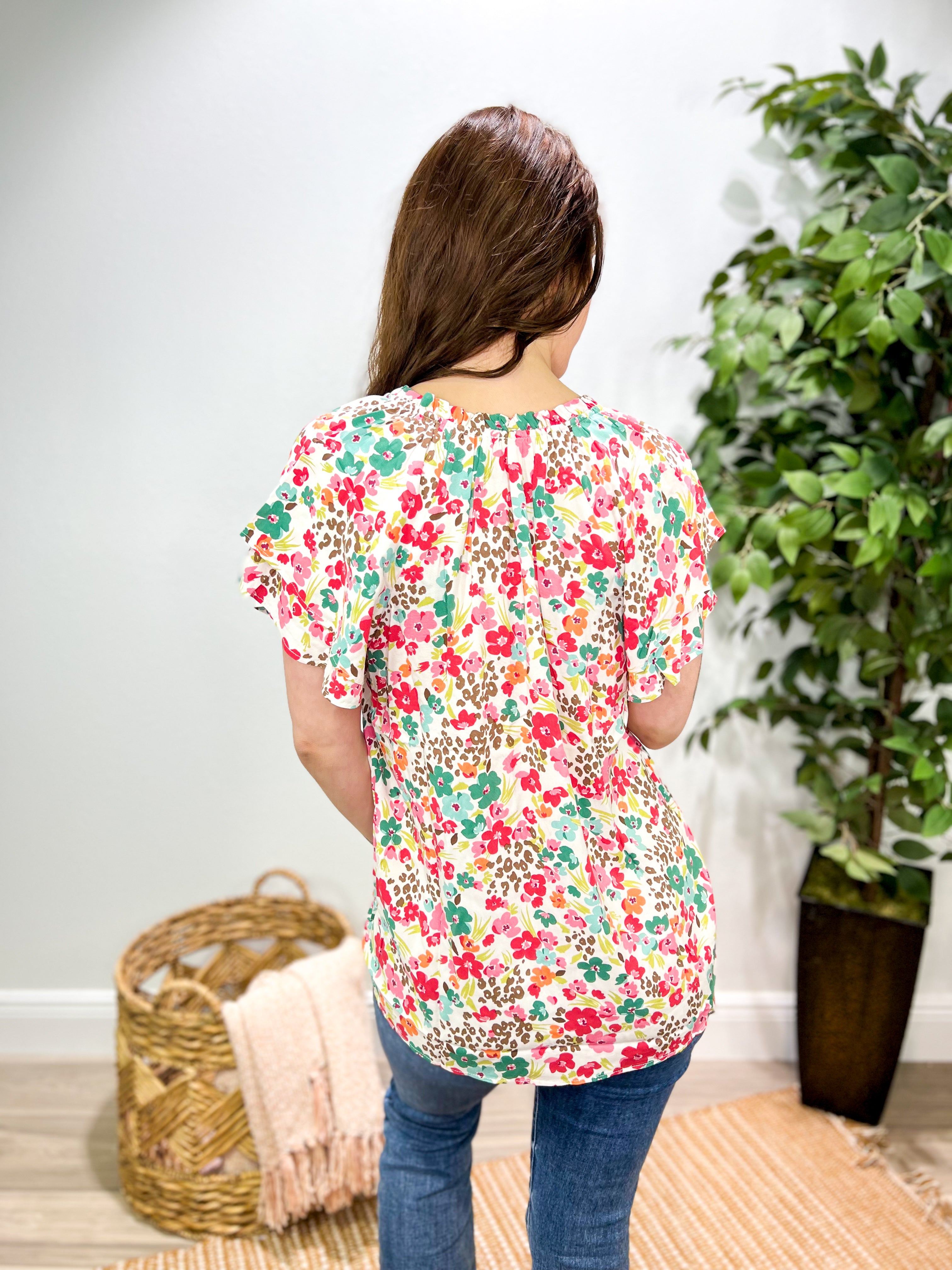 Funky Fresh Floral Top-120 Long Sleeve Tops-Easel-Heathered Boho Boutique, Women's Fashion and Accessories in Palmetto, FL