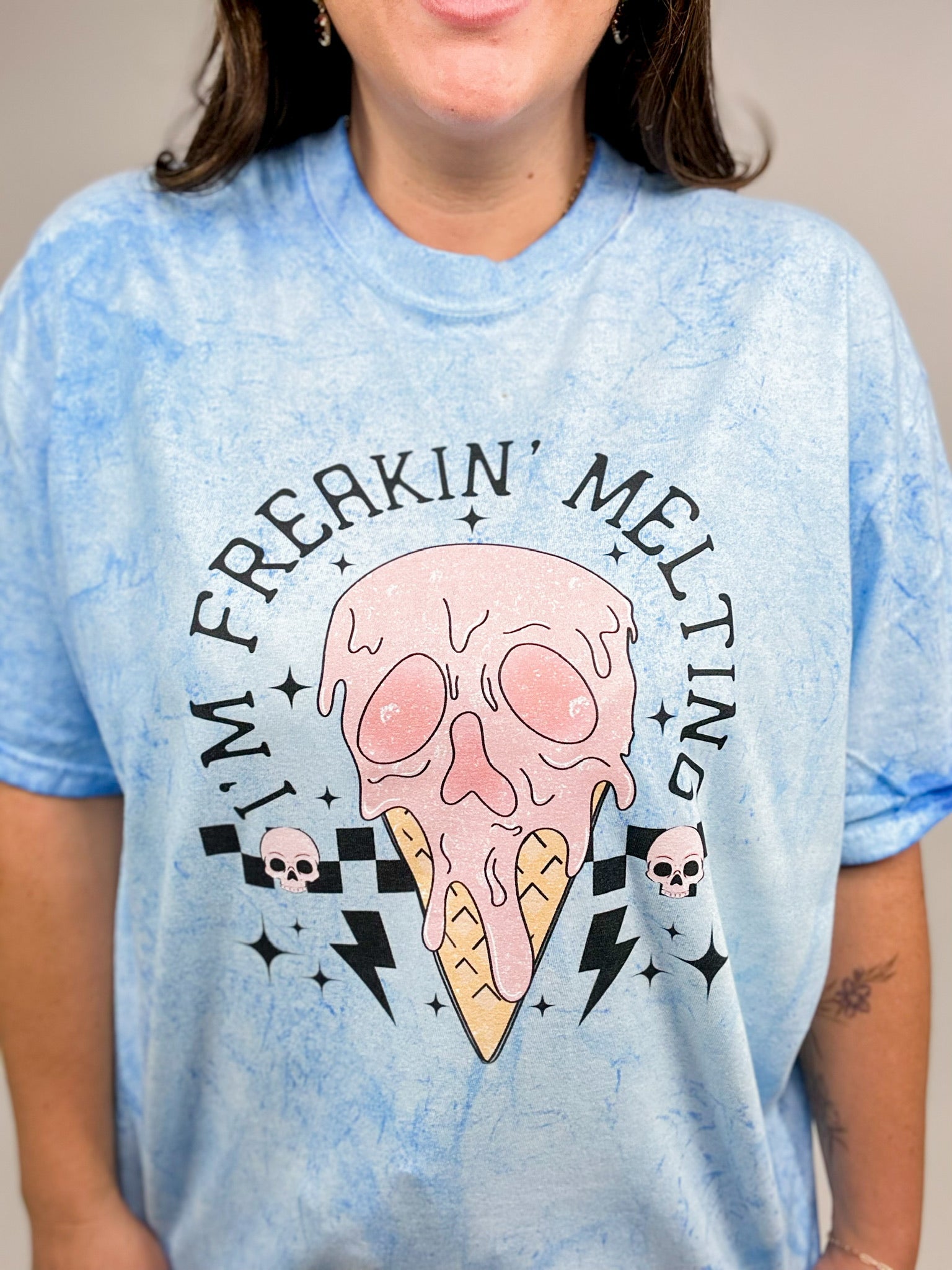 I'm Melting Graphic Tee-130 Graphic Tees-Heathered Boho-Heathered Boho Boutique, Women's Fashion and Accessories in Palmetto, FL