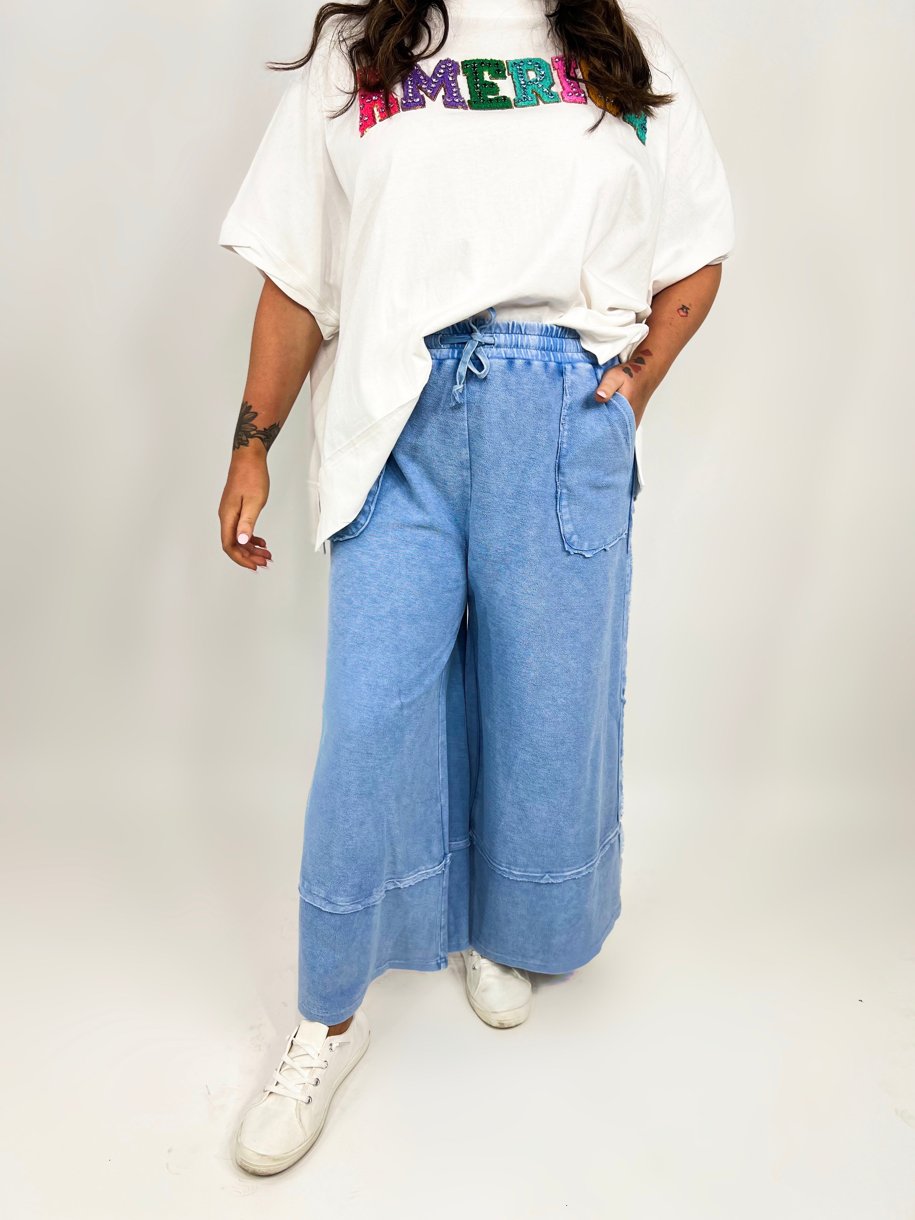 RESTOCK : Party Time Palazzo Pants-150 PANTS-Easel-Heathered Boho Boutique, Women's Fashion and Accessories in Palmetto, FL