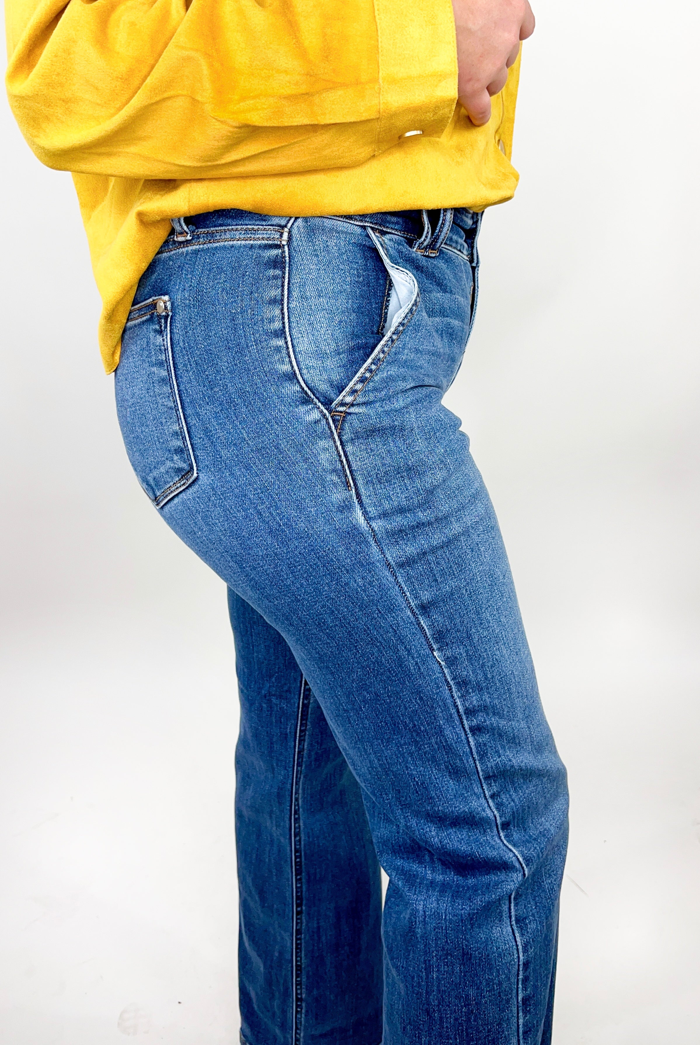 RESTOCK: Double Trouble Trouser Wide Leg Jean by Judy Blue-190 Jeans-Judy Blue-Heathered Boho Boutique, Women's Fashion and Accessories in Palmetto, FL