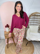Pinterest Perfect Pants - Red Floral-150 PANTS-Heathered Boho-Heathered Boho Boutique, Women's Fashion and Accessories in Palmetto, FL
