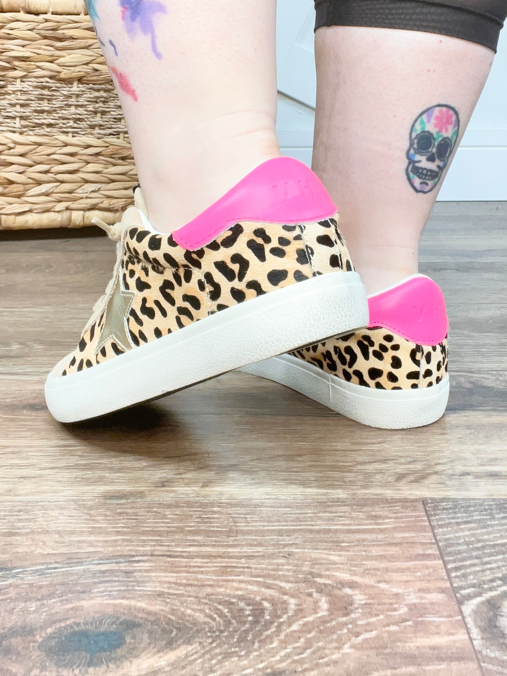 Leopard Pink Pop Flair Sneakers-350 Shoes-Vintage Havana-Heathered Boho Boutique, Women's Fashion and Accessories in Palmetto, FL