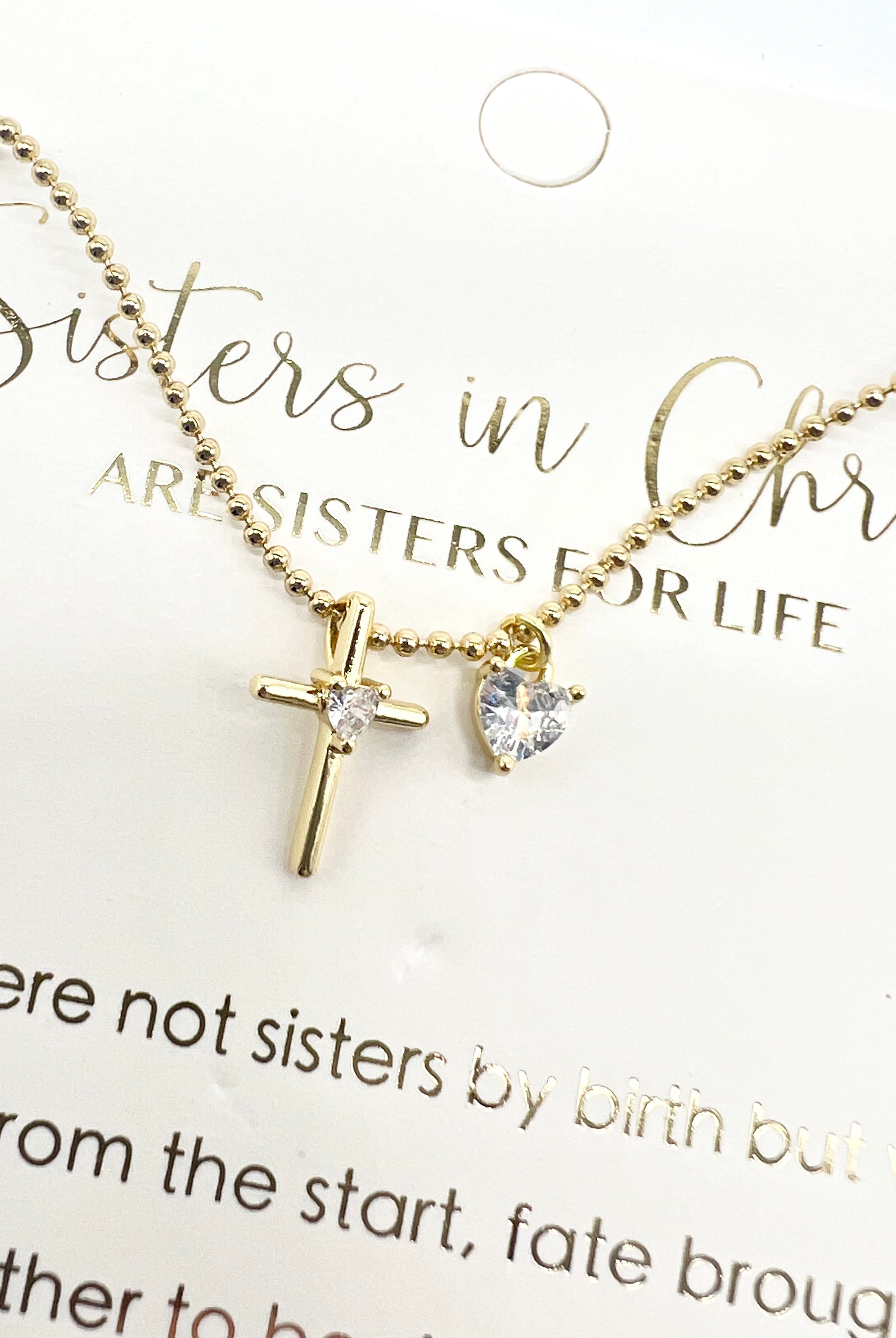 Sister's In Christ Necklace-310 Jewelry-Treasure Jewels-Heathered Boho Boutique, Women's Fashion and Accessories in Palmetto, FL
