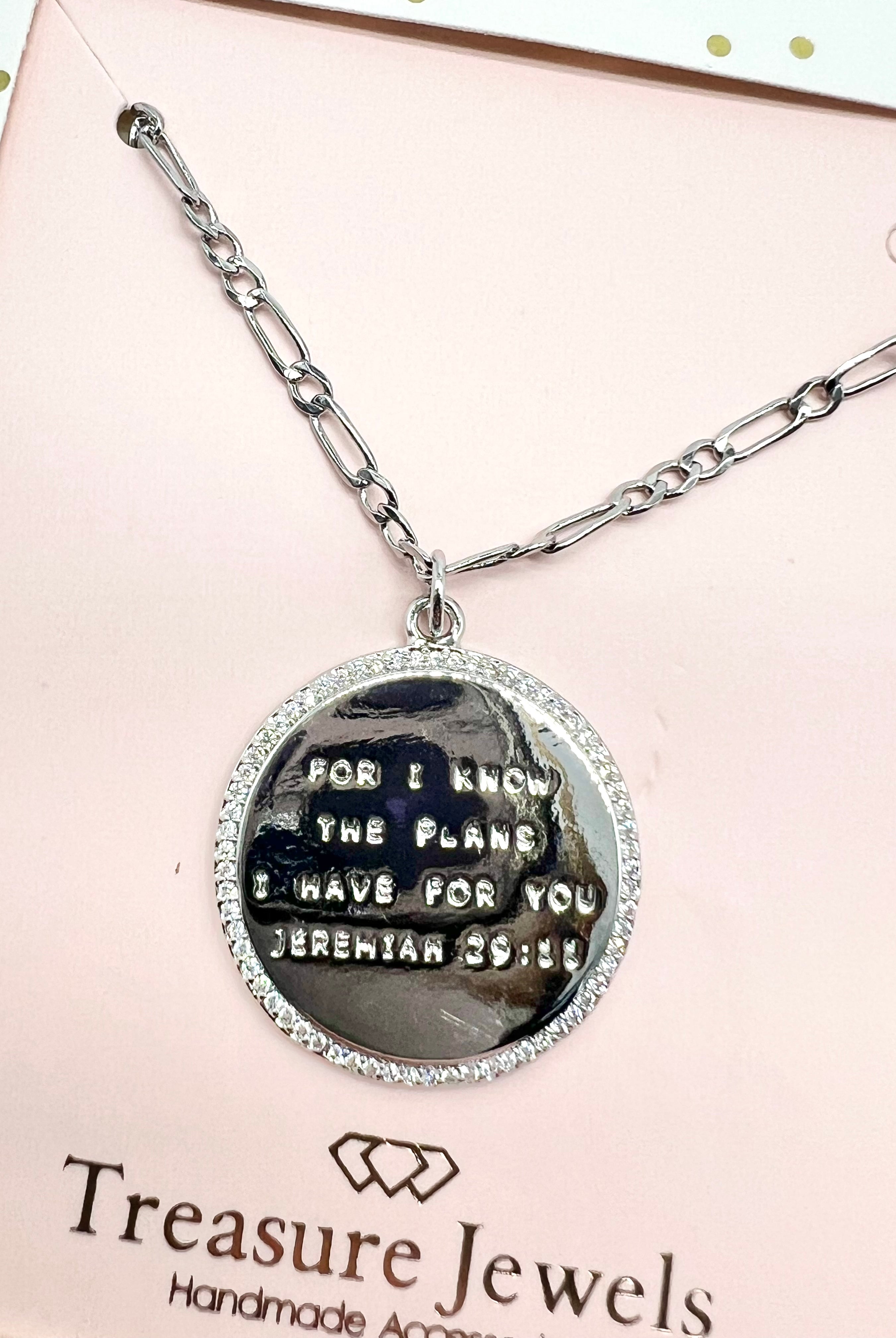 Jeremiah 29:11 Necklace-310 Jewelry-Treasure Jewels-Heathered Boho Boutique, Women's Fashion and Accessories in Palmetto, FL