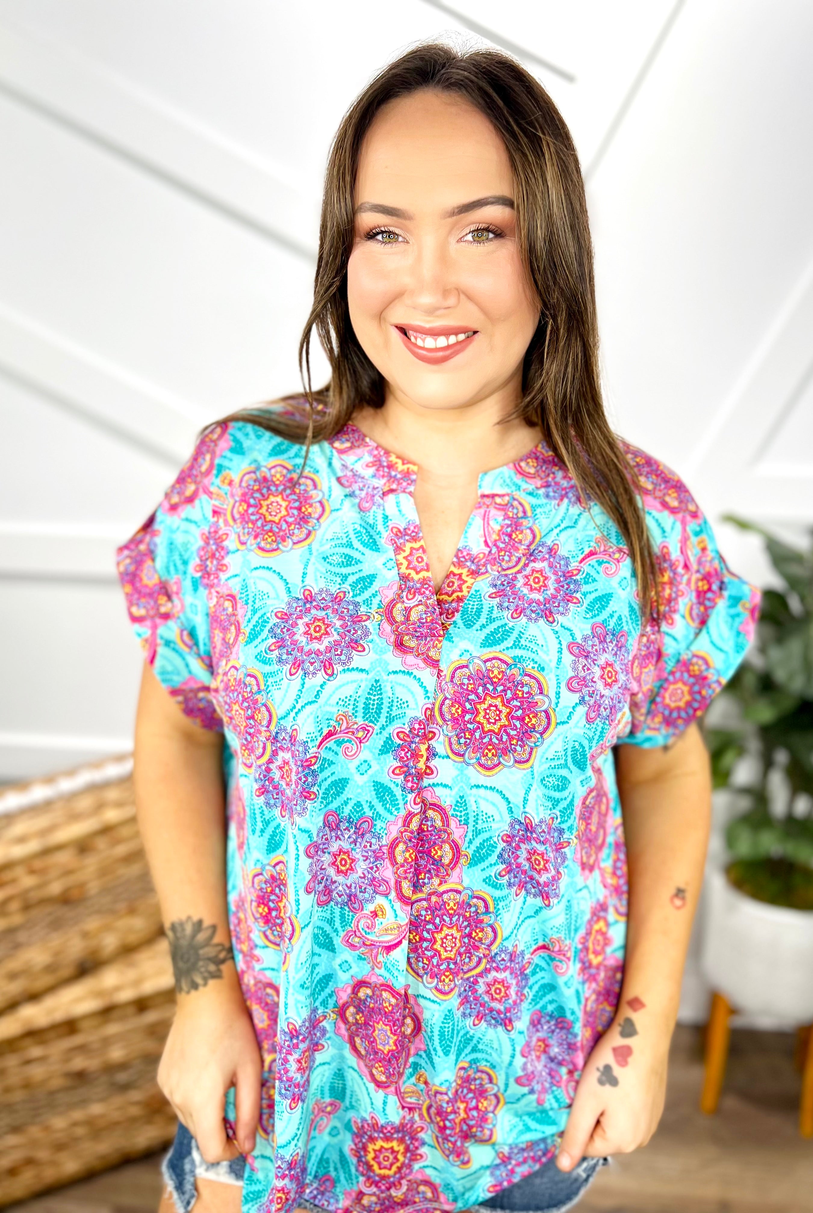 Extraterrestrial Top-110 Short Sleeve Top-DEAR SCARLETT-Heathered Boho Boutique, Women's Fashion and Accessories in Palmetto, FL