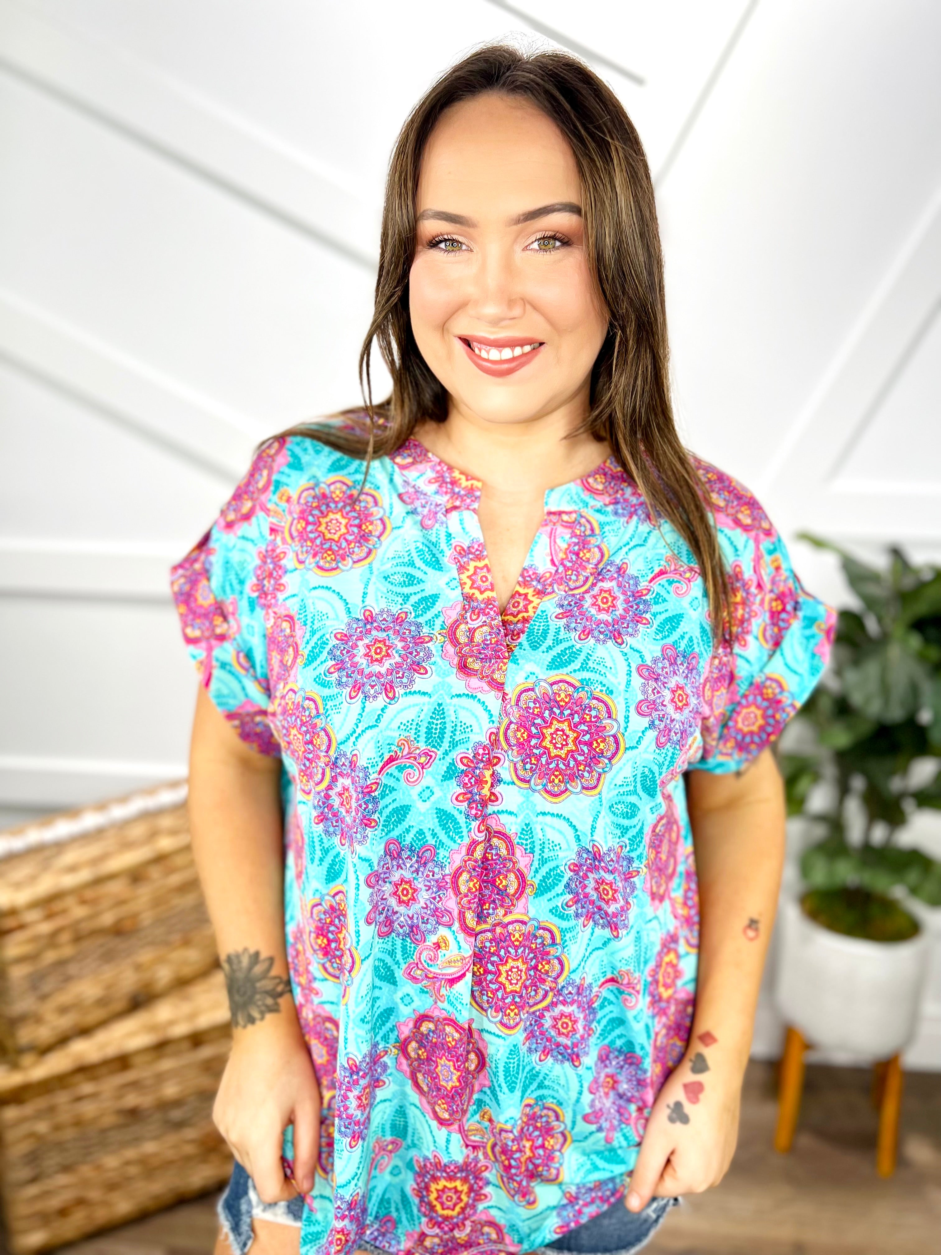 Extraterrestrial Top-110 Short Sleeve Top-DEAR SCARLETT-Heathered Boho Boutique, Women's Fashion and Accessories in Palmetto, FL