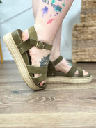 Khaki Evana Wedges-350 Shoes-Mia Shoes-Heathered Boho Boutique, Women's Fashion and Accessories in Palmetto, FL