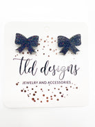 Glitter Bow Studs-310 JEWELRY-TLD DESIGNS-Heathered Boho Boutique, Women's Fashion and Accessories in Palmetto, FL