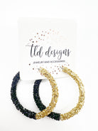 Two Tone Glitter Hoops-310 JEWELRY-TLD DESIGNS-Heathered Boho Boutique, Women's Fashion and Accessories in Palmetto, FL