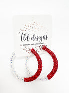 Two Tone Glitter Hoops-310 JEWELRY-TLD DESIGNS-Heathered Boho Boutique, Women's Fashion and Accessories in Palmetto, FL