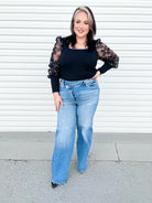 Crossing the Line Wide Leg by Risen Jeans-190 Jeans-Risen Jeans-Heathered Boho Boutique, Women's Fashion and Accessories in Palmetto, FL