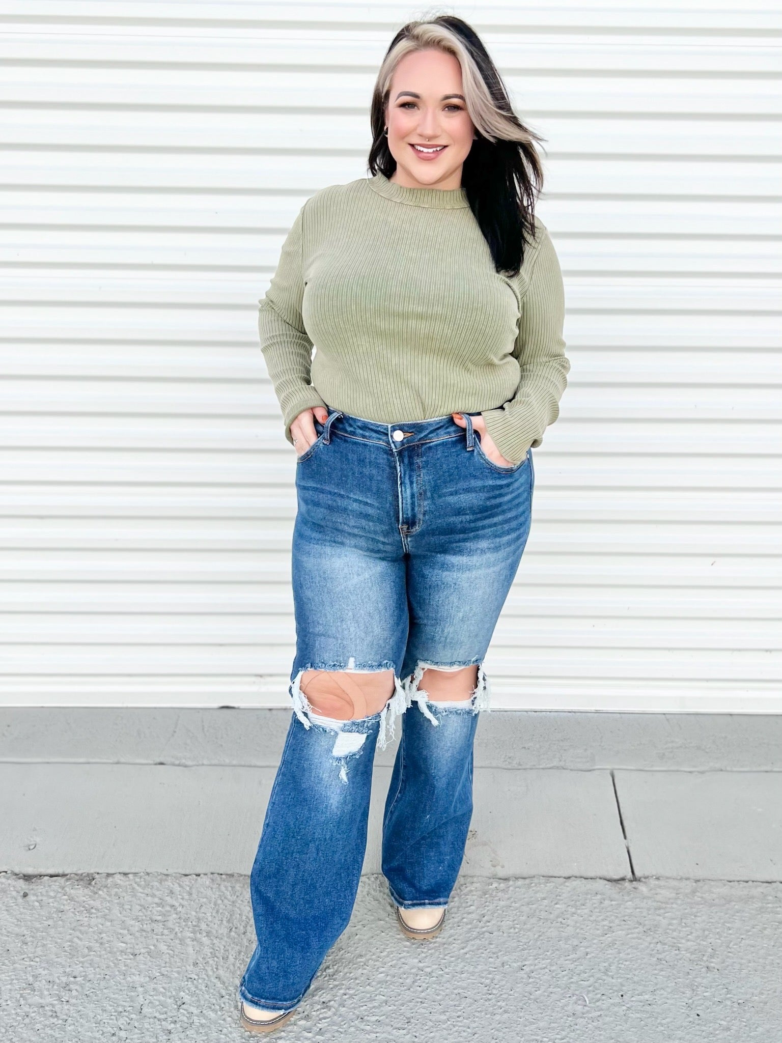 Popstar Status Flare Jeans by Risen Jeans-190 Jeans-Risen Jeans-Heathered Boho Boutique, Women's Fashion and Accessories in Palmetto, FL