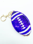 Sequined Football Key Chain-340 Other Accessories-Joia Trading-Heathered Boho Boutique, Women's Fashion and Accessories in Palmetto, FL