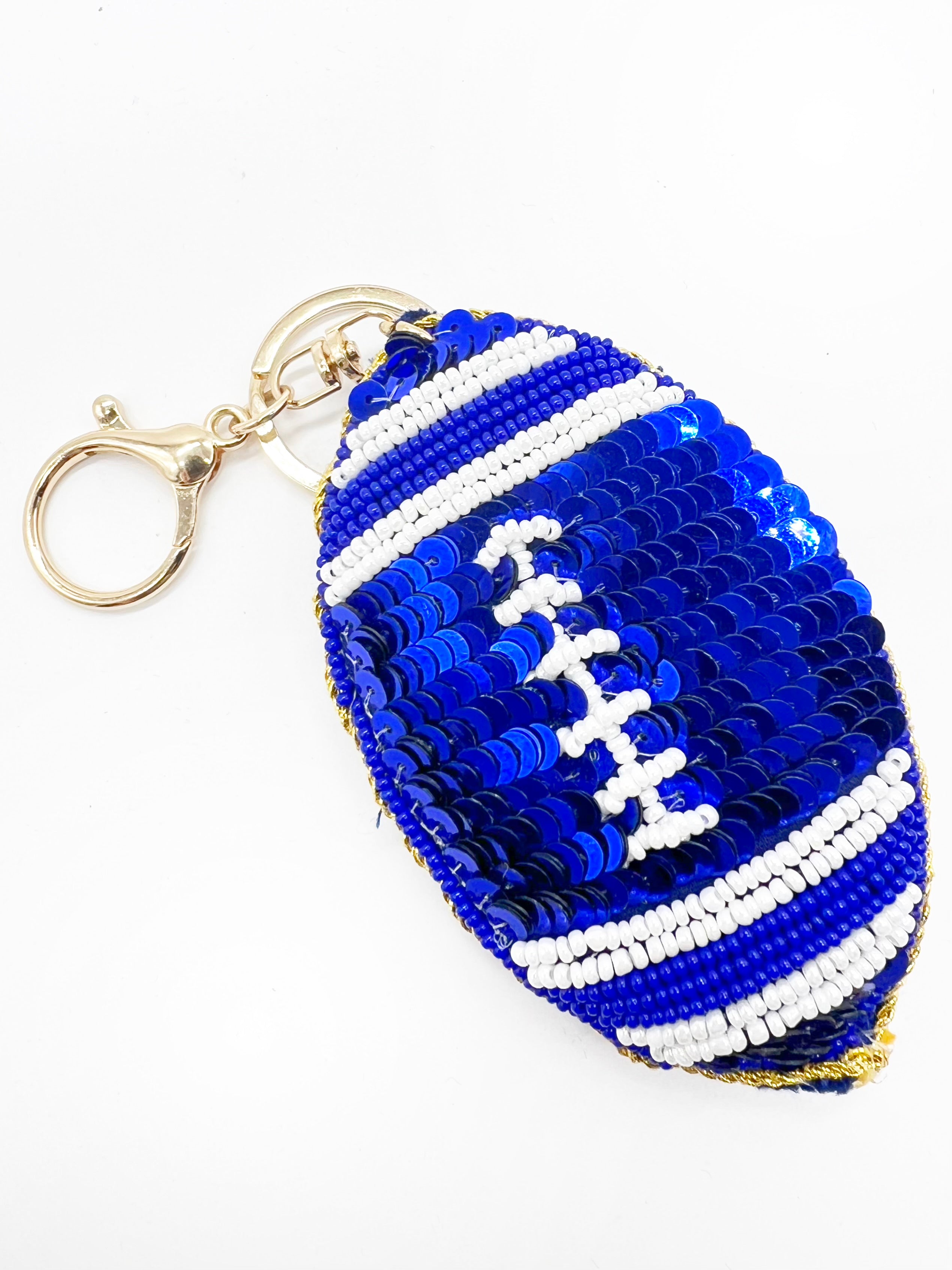 Sequined Football Key Chain-340 Other Accessories-Joia Trading-Heathered Boho Boutique, Women's Fashion and Accessories in Palmetto, FL