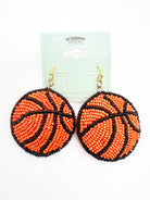 Seed Bead Basketball Dangle Earrings-310 Jewelry-Joia Trading-Heathered Boho Boutique, Women's Fashion and Accessories in Palmetto, FL