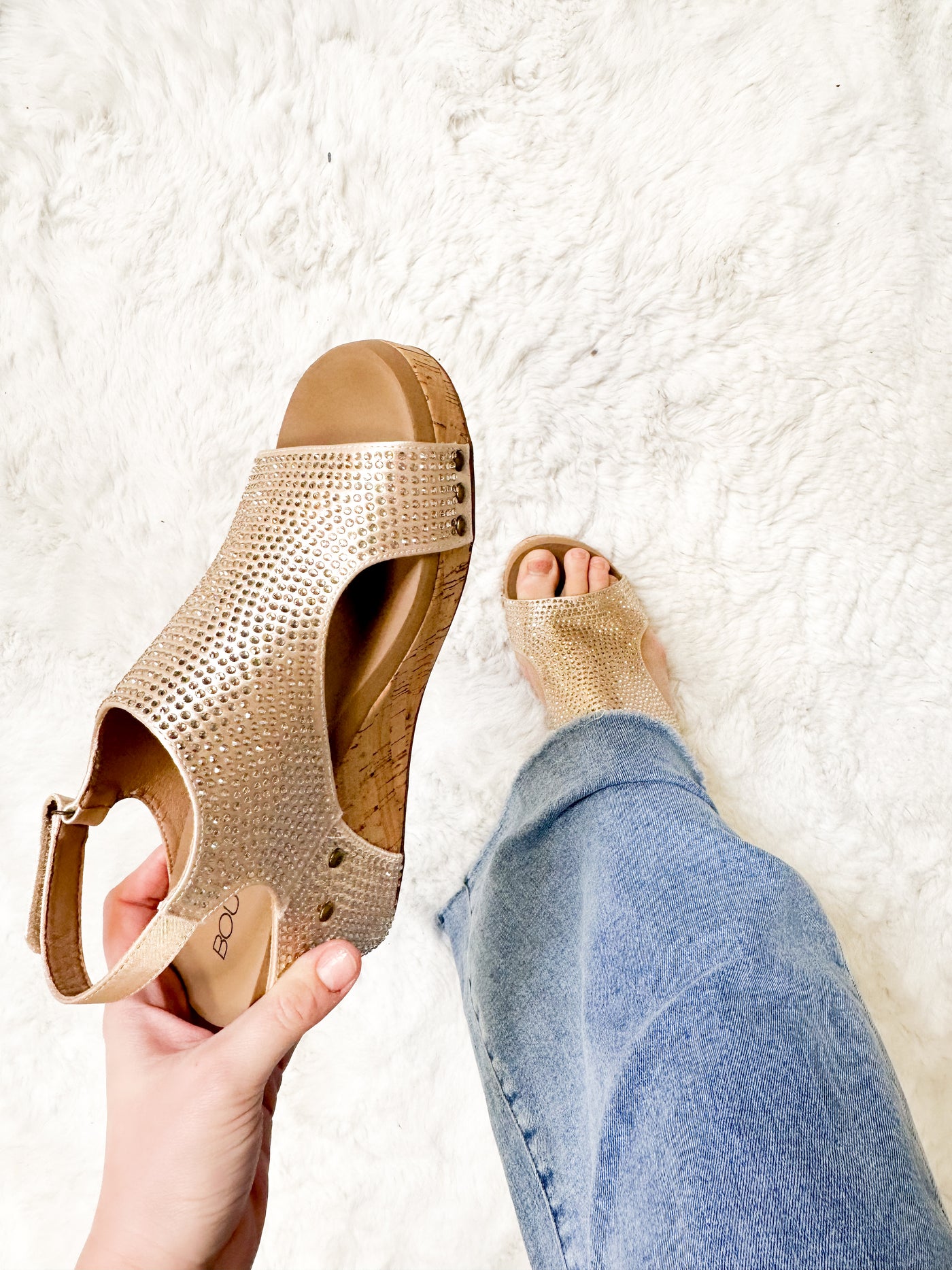 Champagne Crystals Carley Wedges
