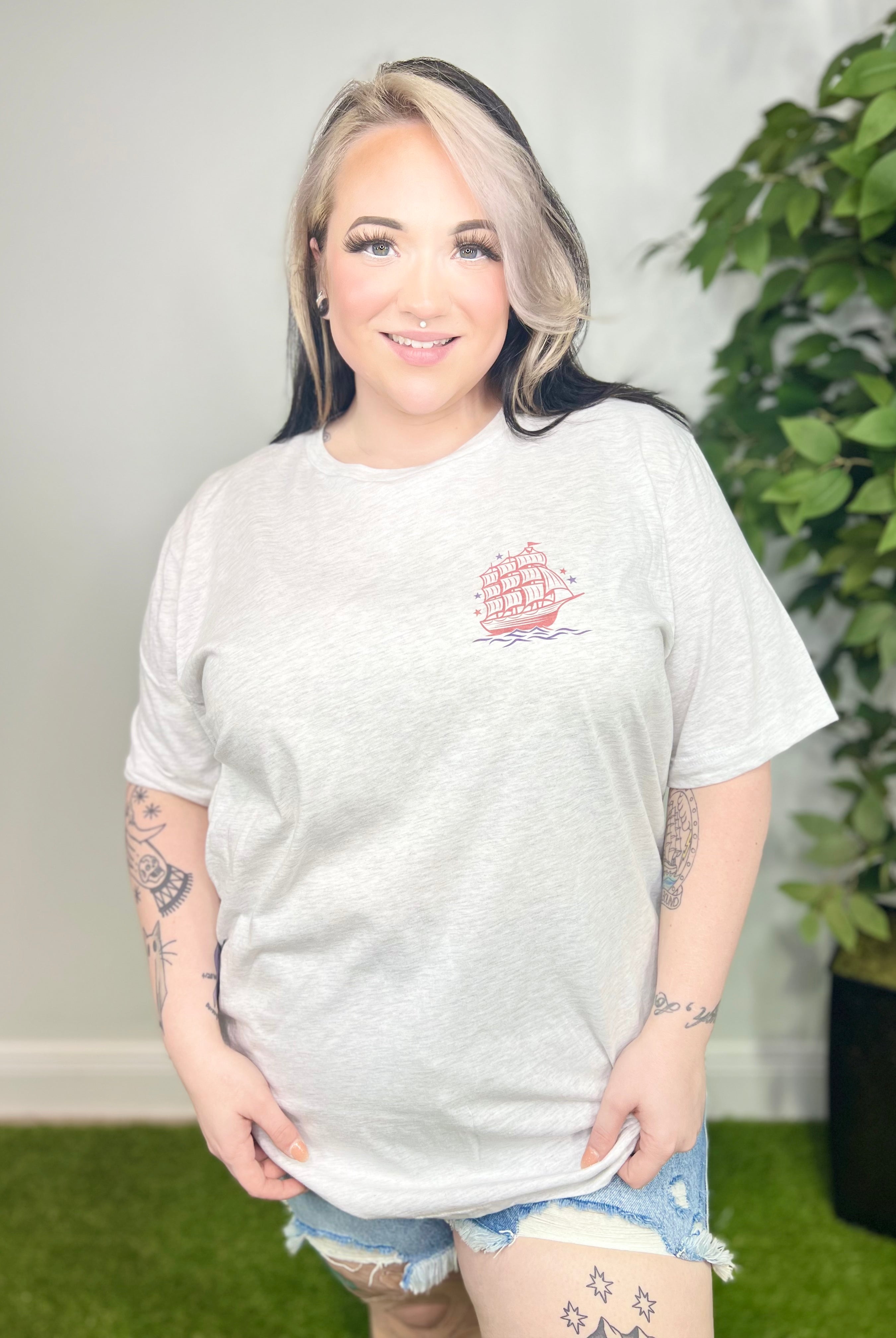 Spilling the Tea Since 1773 Graphic Tee-130 Graphic Tees-Heathered Boho-Heathered Boho Boutique, Women's Fashion and Accessories in Palmetto, FL