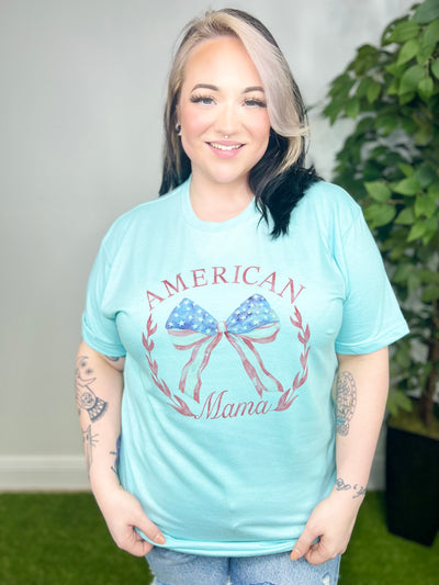 American Mama Graphic Tee-130 Graphic Tees-Heathered Boho-Heathered Boho Boutique, Women's Fashion and Accessories in Palmetto, FL