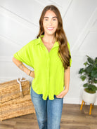 RESTOCK: Polished Chic Blouse Top-110 Short Sleeve Top-Bucket List-Heathered Boho Boutique, Women's Fashion and Accessories in Palmetto, FL