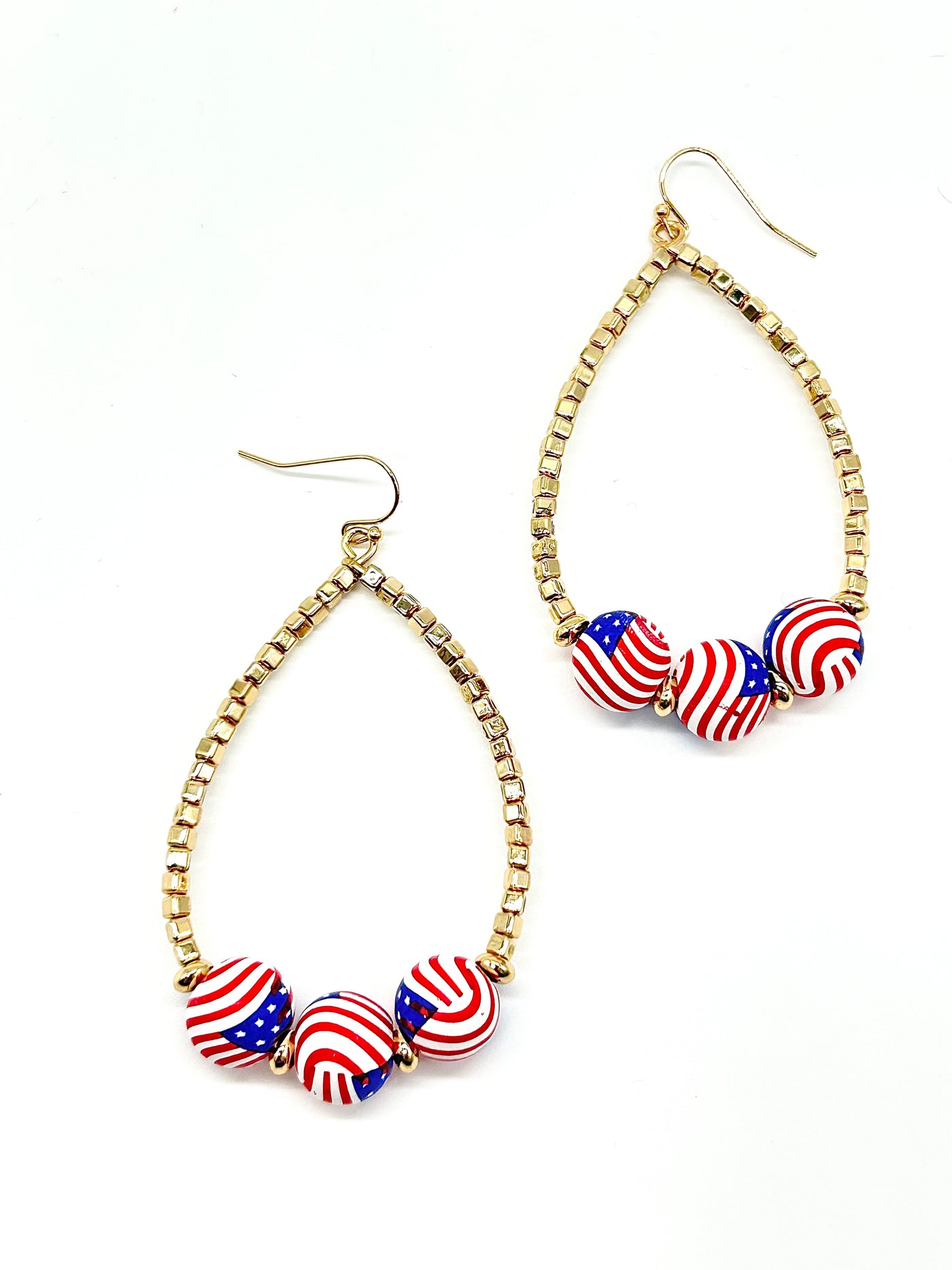 American Girl 4th of July Oval Drop Earrings