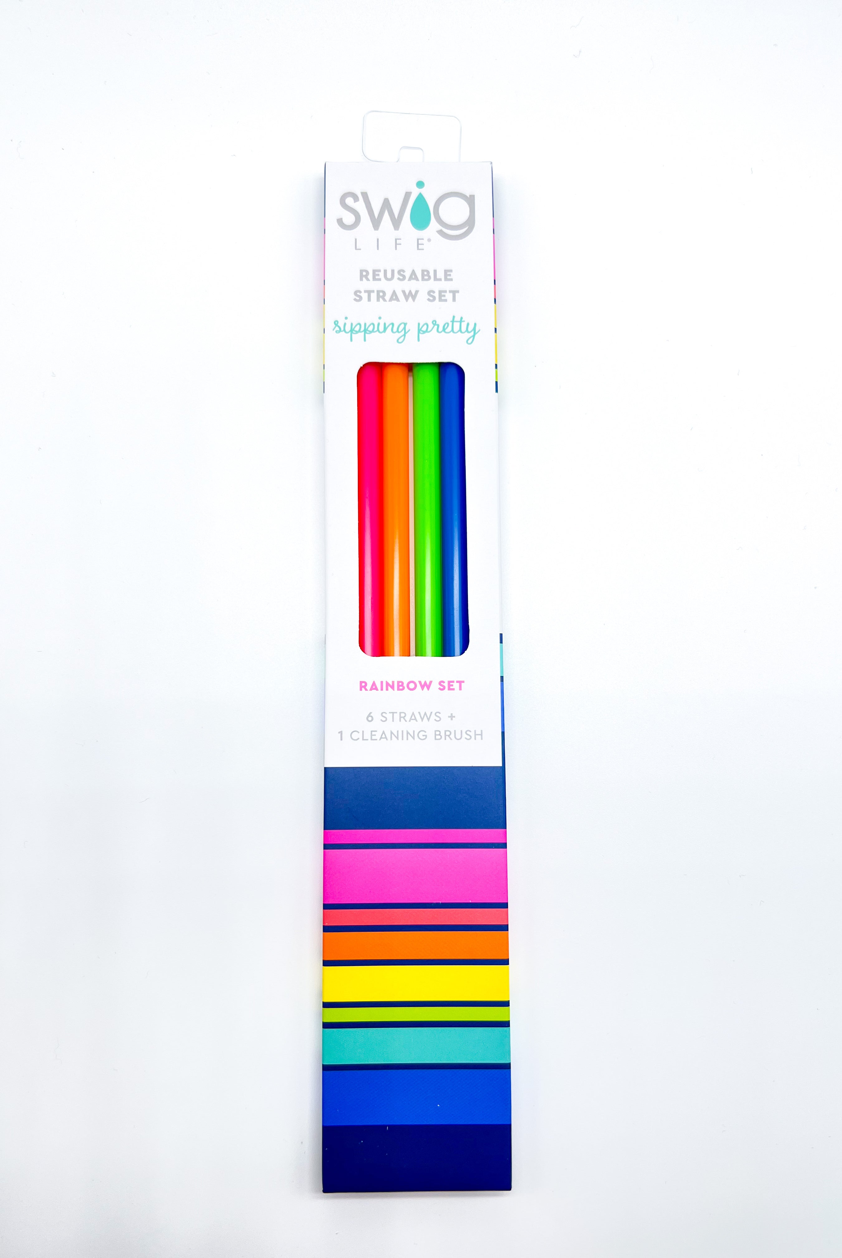 Rainbow Reusable Straw Set-340 Other Accessories-Swig-Heathered Boho Boutique, Women's Fashion and Accessories in Palmetto, FL