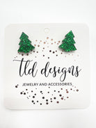 Glitter Tree Studs-310 Jewelry-TLD DESIGNS-Heathered Boho Boutique, Women's Fashion and Accessories in Palmetto, FL