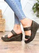 Black Bermuda Raffia Wedges-350 Shoes-Blowfish-Heathered Boho Boutique, Women's Fashion and Accessories in Palmetto, FL