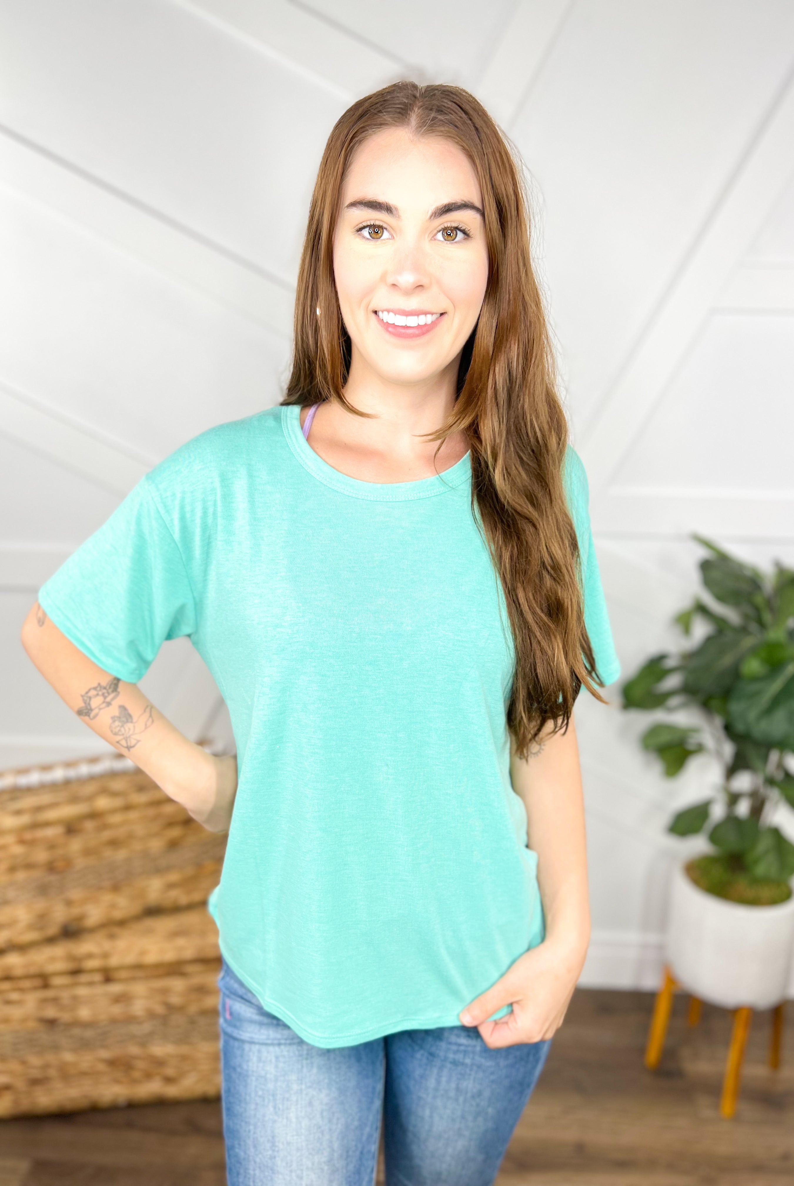 Day to Night Top (multiple colors)-110 Short Sleeve Top-Andree by Unit-Heathered Boho Boutique, Women's Fashion and Accessories in Palmetto, FL